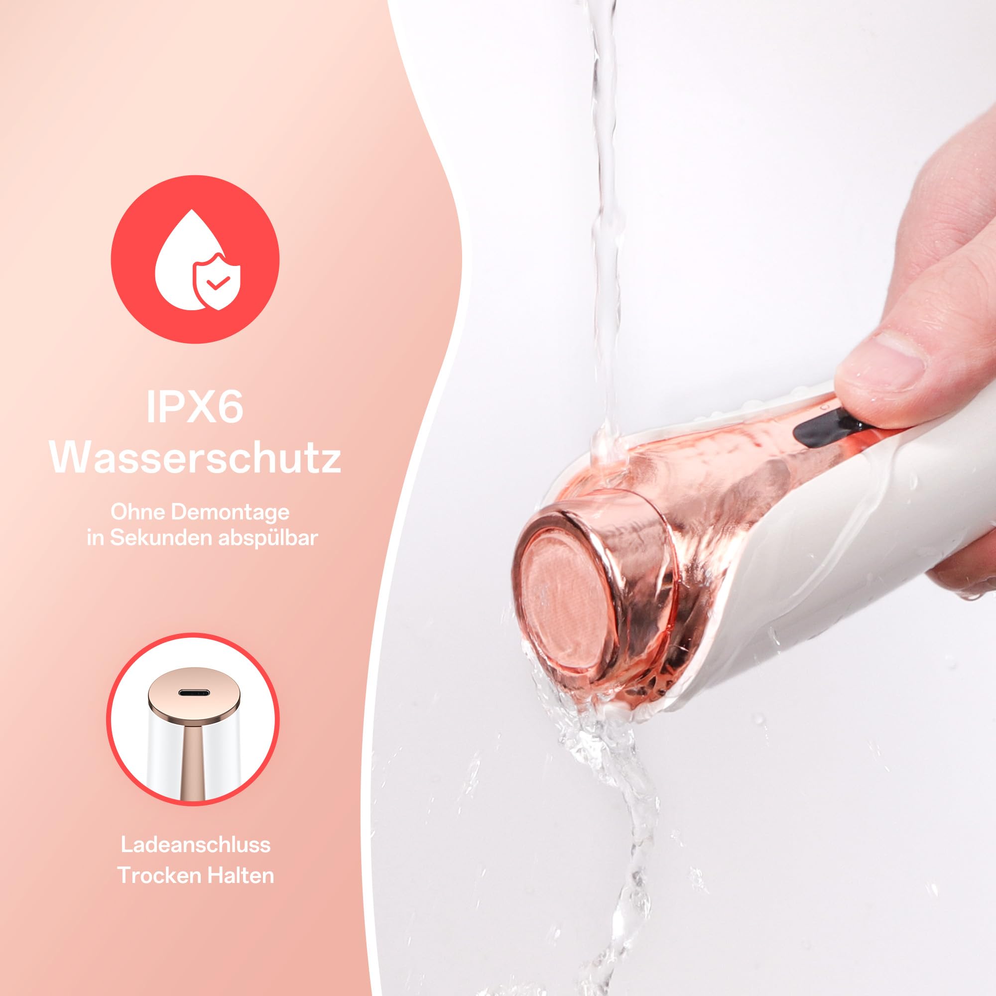 Morfone Hornhautentferner Elektrisch mit 2 Nano-Glasaufsätzen, Elektrischer Hornhautentferner für Fußpflege, Sanfte Pediküre - Wiederaufladbar 2-Stufen Einstellbare Geschwindigkeit（Rosa）