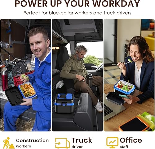 Miniatura 3 de Fiambrera eléctrica inalámbrica para adultos, fiambreras calentadas a batería, caja calentadora de alimentos de 1 litro con aislamiento de alimentos