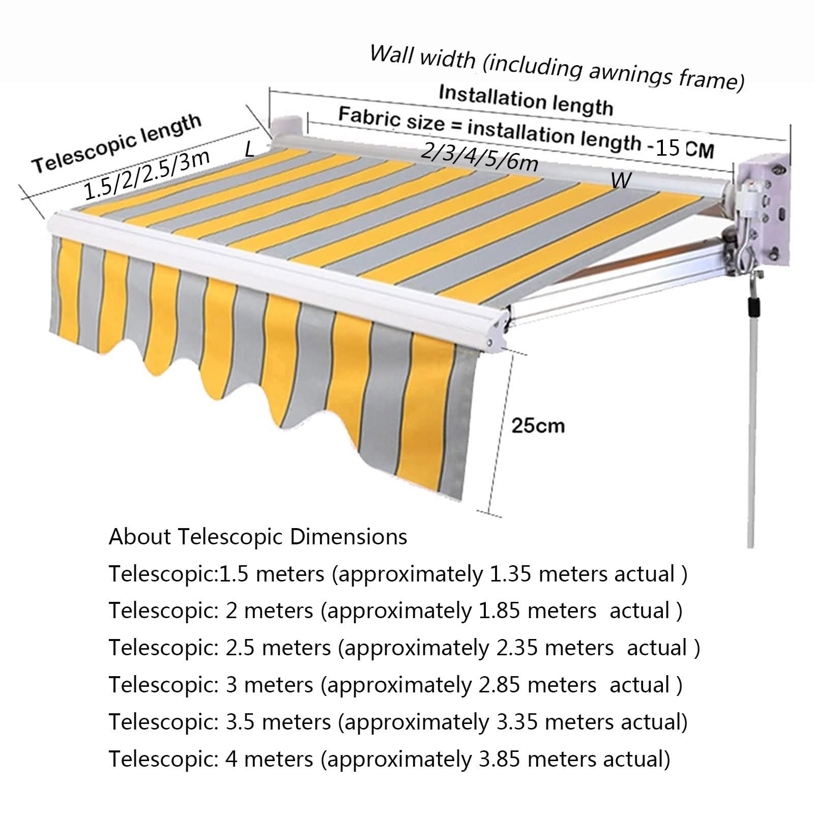 Retractable Awnings For Patios VEVOR Manual Retractable Awning, 10