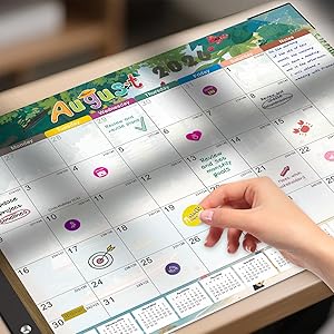 Gannyfer Desk Calendar 2026, 18-Month Large Desk Calendar, Use Now Until March 2027, 22" x 17" Desktop Pad Calendar, with Notes Section, Thick Paper, Large Grid Layout (6 Stickers Included)