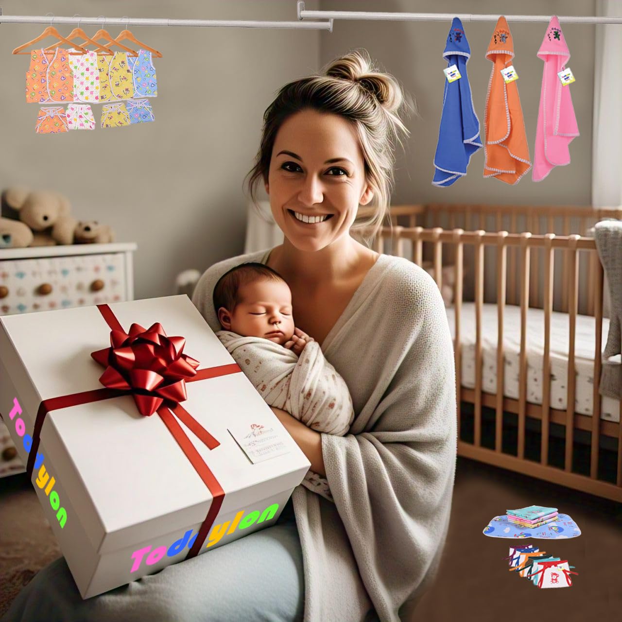 Toddylon Flat Bed 56 in 1 New Born Baby Essentials Gift Combo (0-6 Months) - Image 6 thumbnail