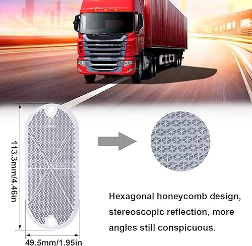 Miniatura 55 de smseace Paquete de 15 reflectores de seguridad rojos – Remolque autoadhesivo, coche, RV, motocicleta, coche, autobús reflectores