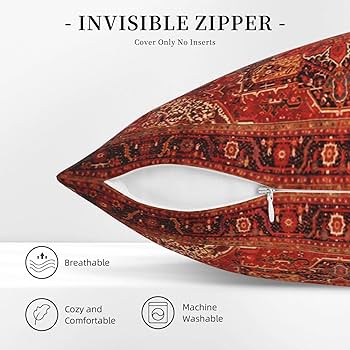 Amazon.com: ZEWASIIL Antique Persian Rug Red Black Carpet Pattern