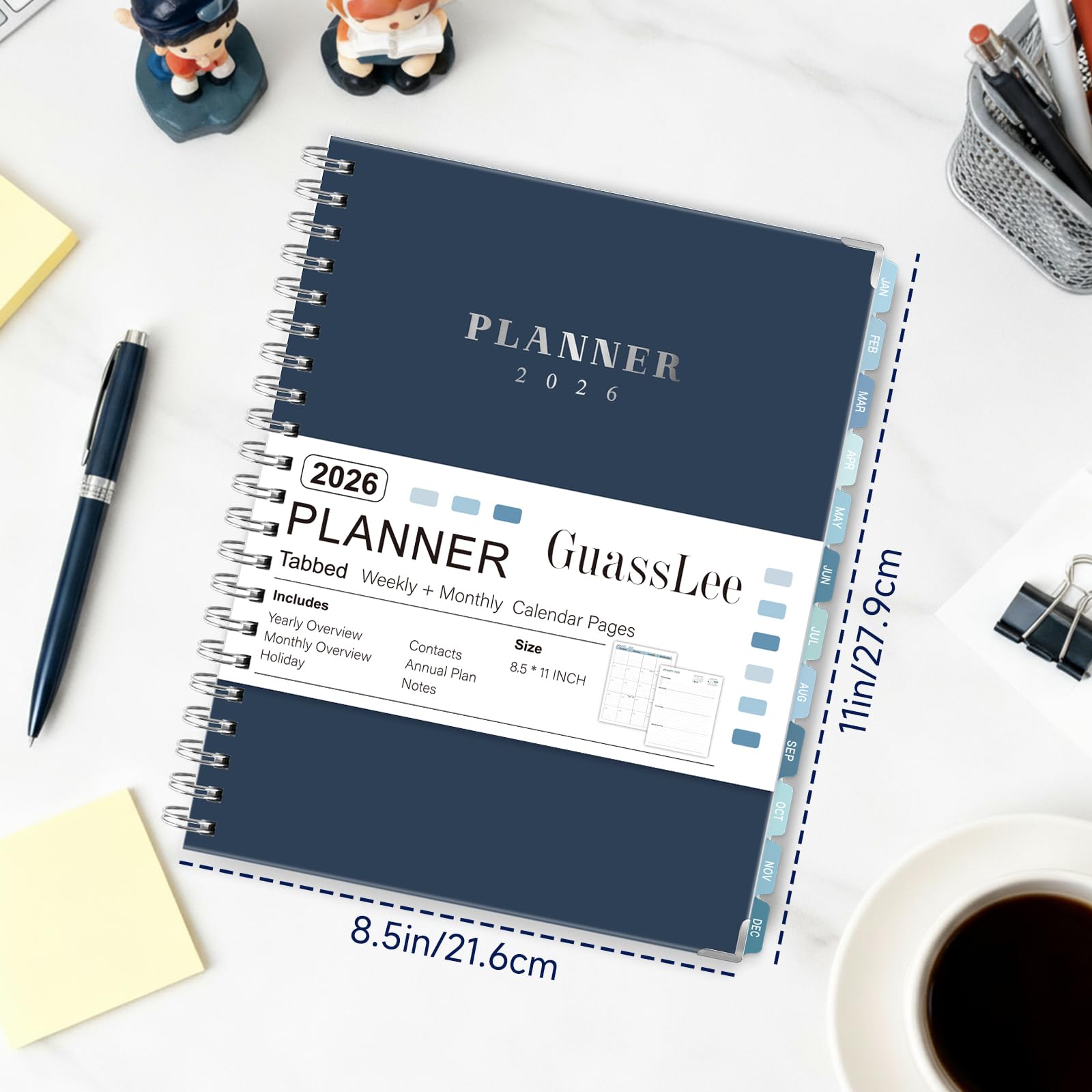 GuassLee Large 2026 Planner Weekly and Monthly Planner from January 2026-December 2026 8 5x 11 Calendar Agenda Book — view 3