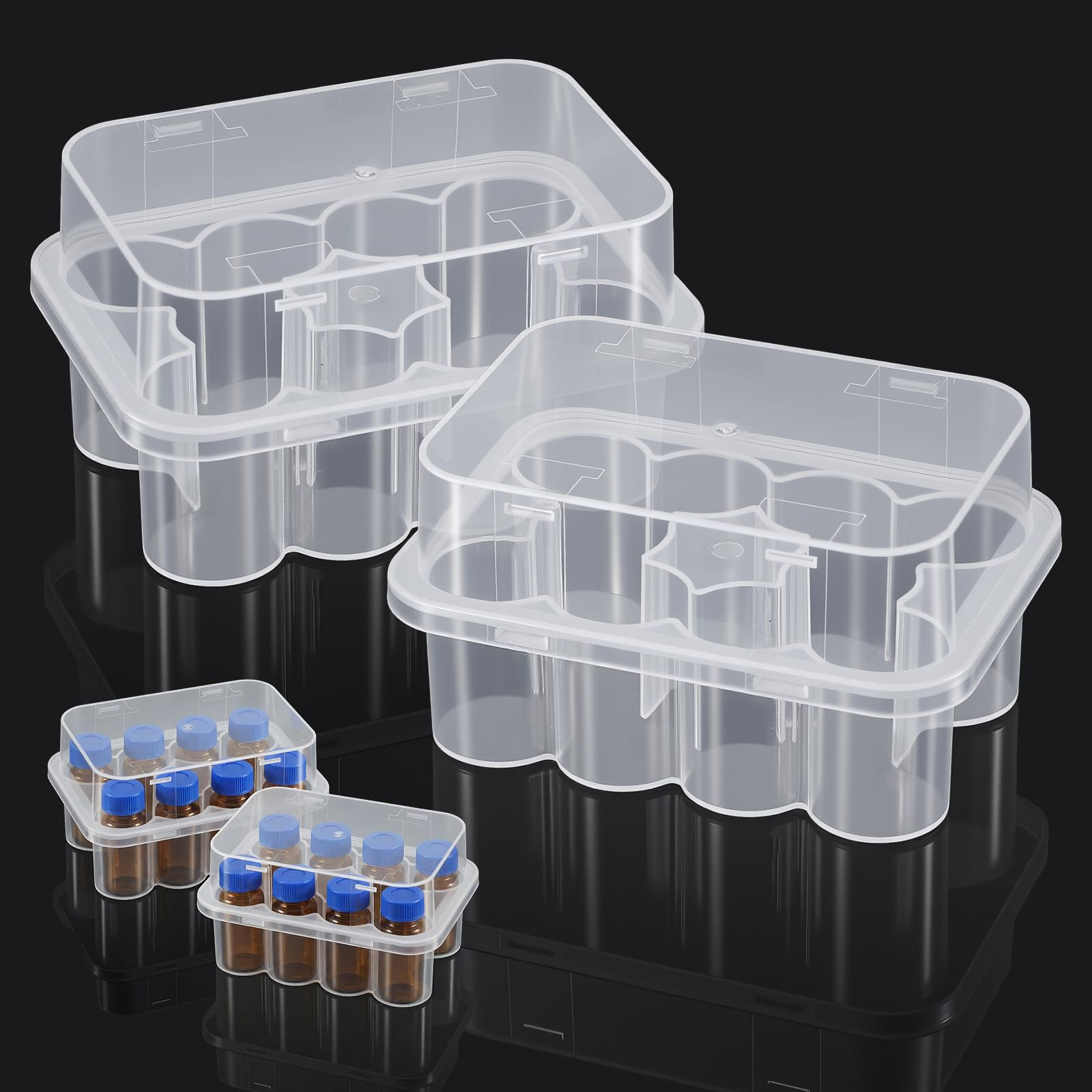 Photo 1 of 20 Slots Peptide Vials Refrigerator Storage Holder Set Peptide Vial Organizer Stackable Plastic Case Freezer Safe Holders Bottle Holder for Fridge Care Organizer Solution(S+S)
