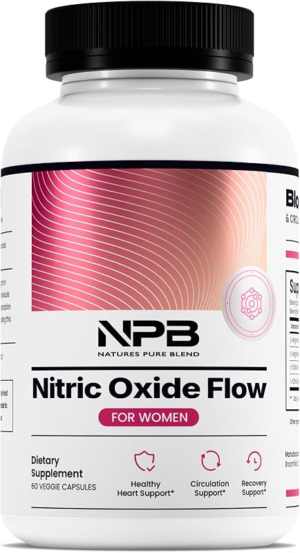 Nature's Pure Blend Nitric Oxide Supplements for Women – L-Arginine L-Citrulline – Heart Support & Flow Circulation Booster – 1500MG L Arginine and L Citrulline, Preworkout, Bodybuilding
