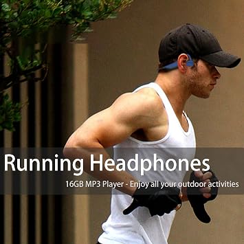 Swimming Bone Conduction Headphones Waterproof Mp3 Player, Open Ear Wireless Earbuds 16G Sport Earphones with Bluetooth for Running Diving Water Gym Spa Underwater