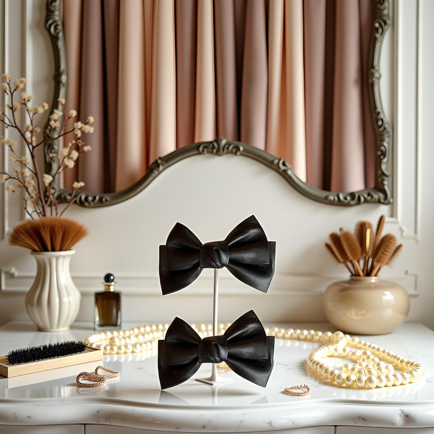 2 fermagli per capelli in pelle ecologica in poliuretano, con fiocco, stile coreano, accessori per capelli per donne e ragazze, accessori per capelli per donne e ragazze, accessori per capelli