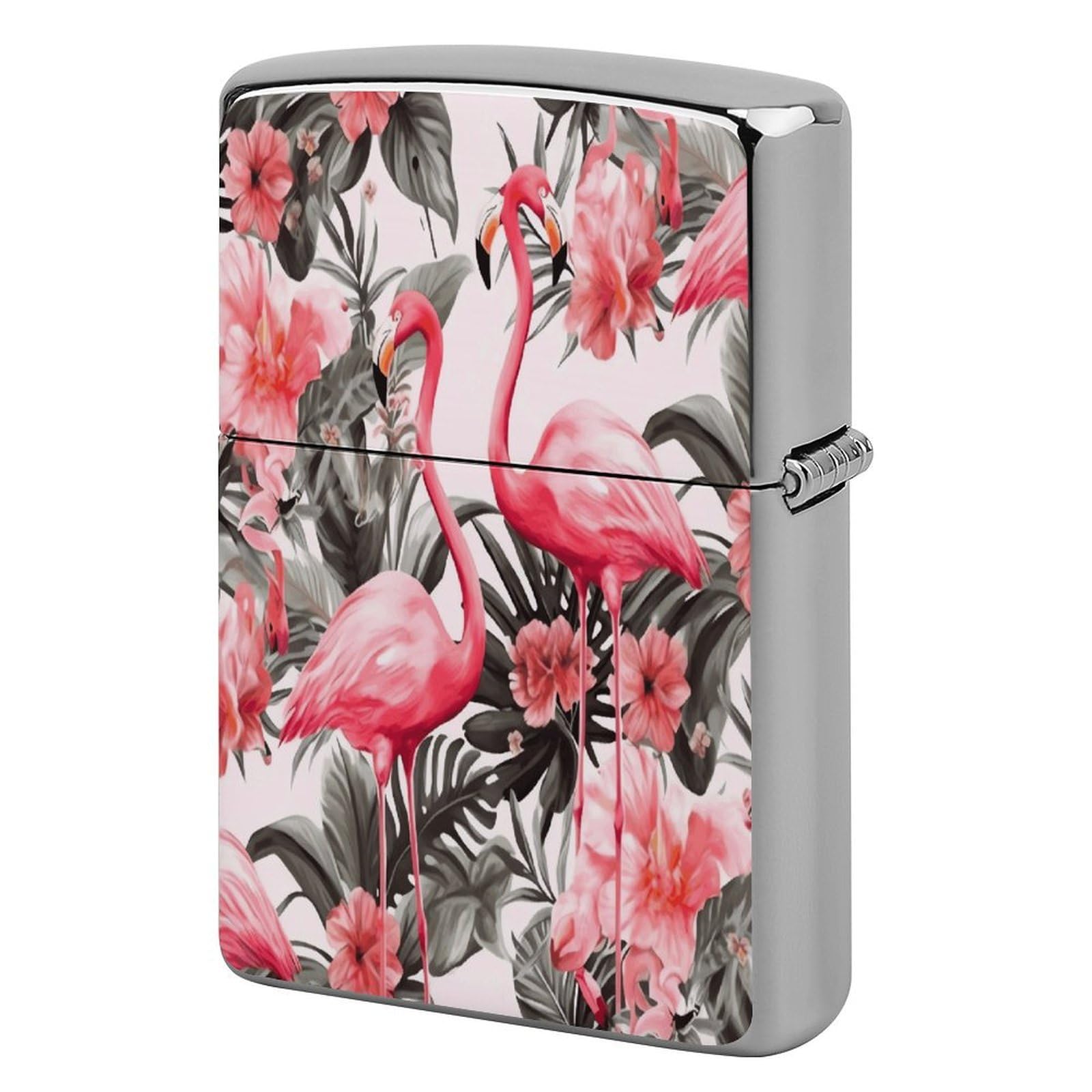 Fodpand Style Flamingo Floral Printed Metal Lighter Case Cover Lighter Sleeve