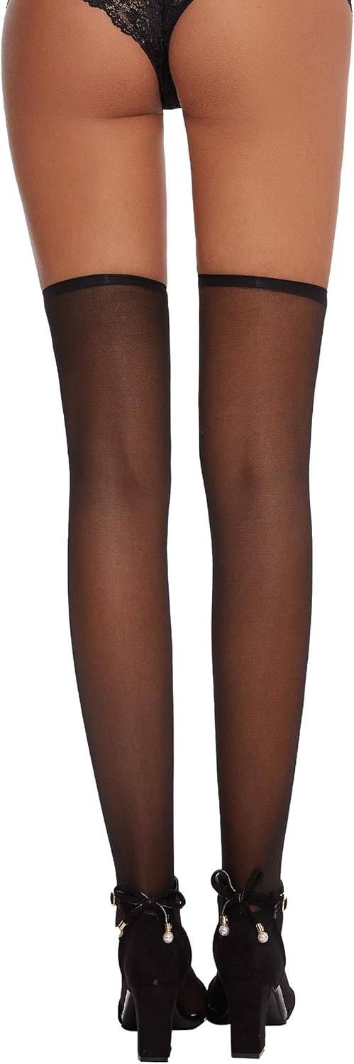 ADSEXY Women's Sexy Sheer Thigh Highs Stockings, See Through Lace Bodystockings, Mesh Lingerie Set for Big Girl, Fishnet Perspective Bodysuits, Suprise Gift for Your Husband One Size: Clothing, Shoes & Jewelry