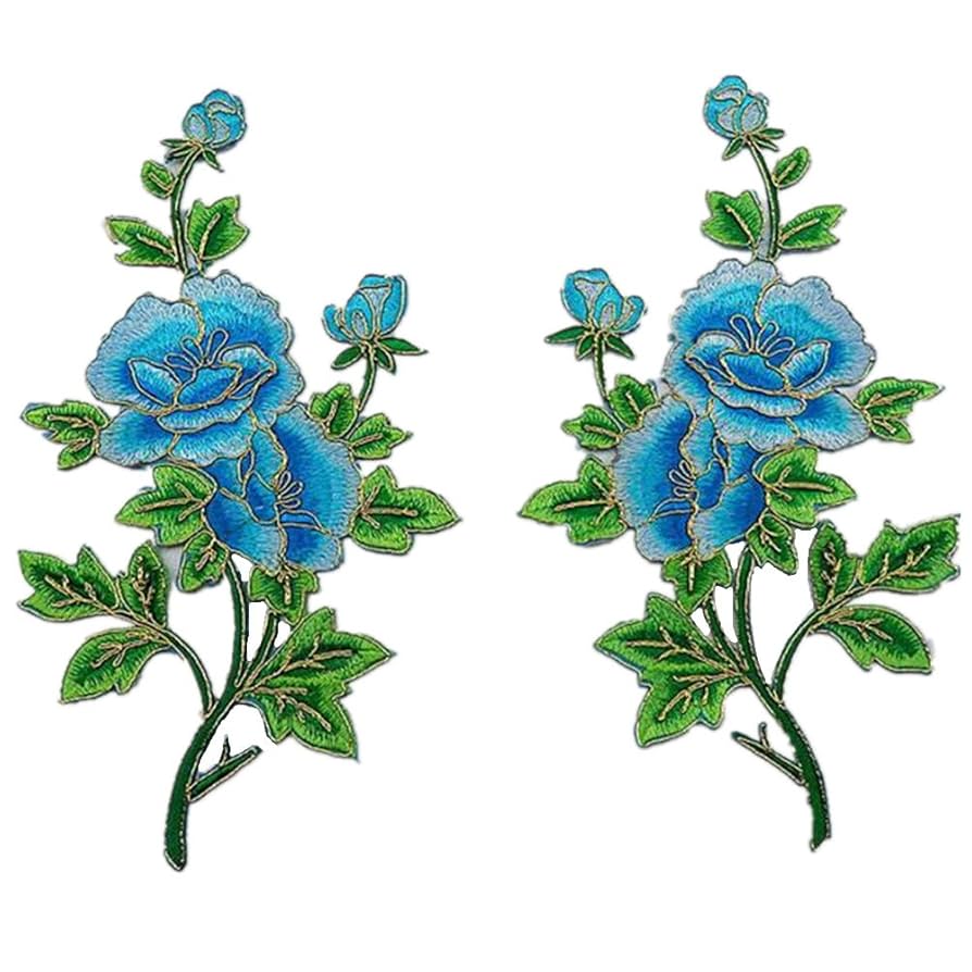 Aazon.co: Sourceall Sew On Peony Floral Patches, Ebroidered Flower