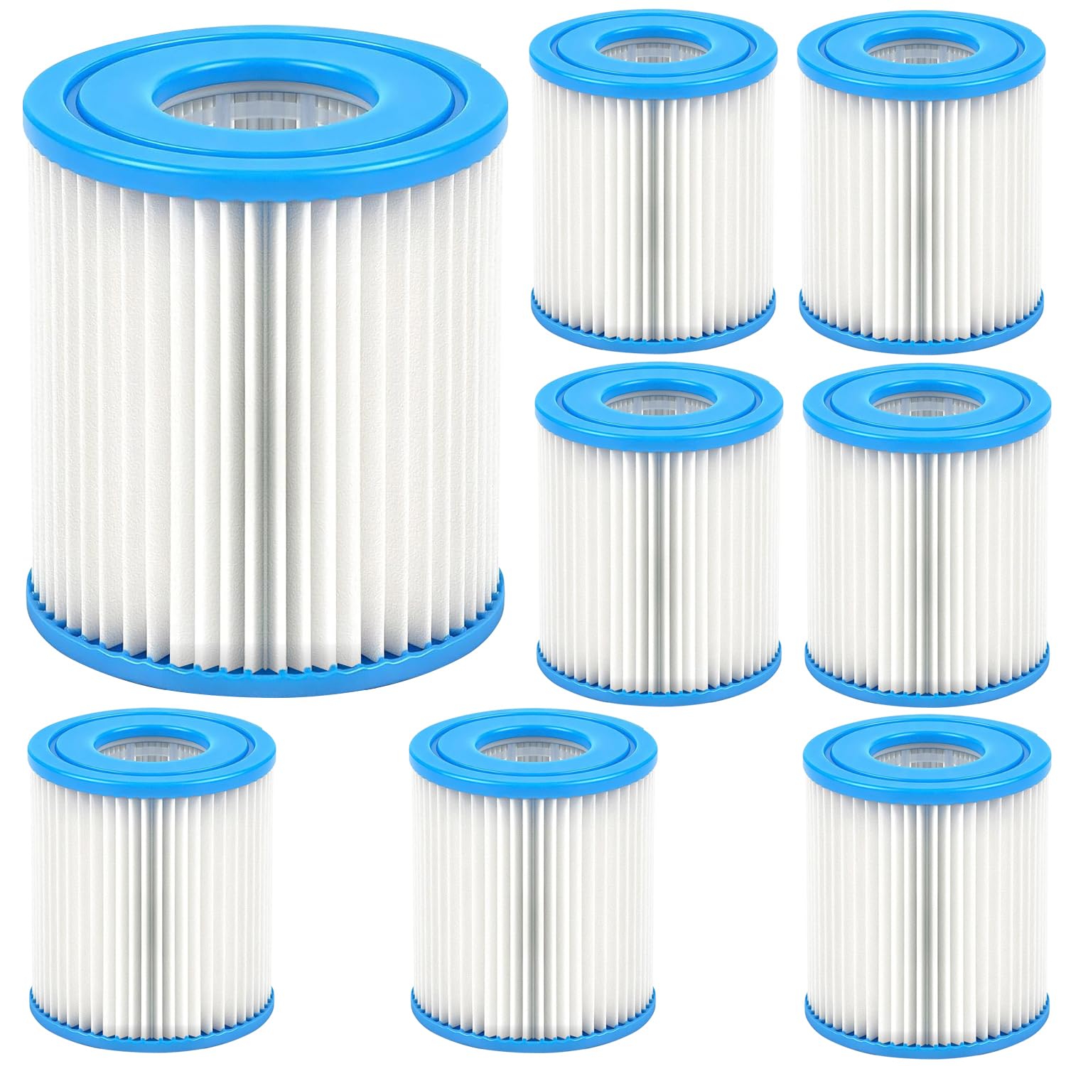 Atopearl Size I Filter Cartridge for Bestway Above Ground Pool, Replacement Filter Cartridge for Inflatable Swimming Pool, 3.1 x 3.5 Inch, 58093-17, Pack of 8