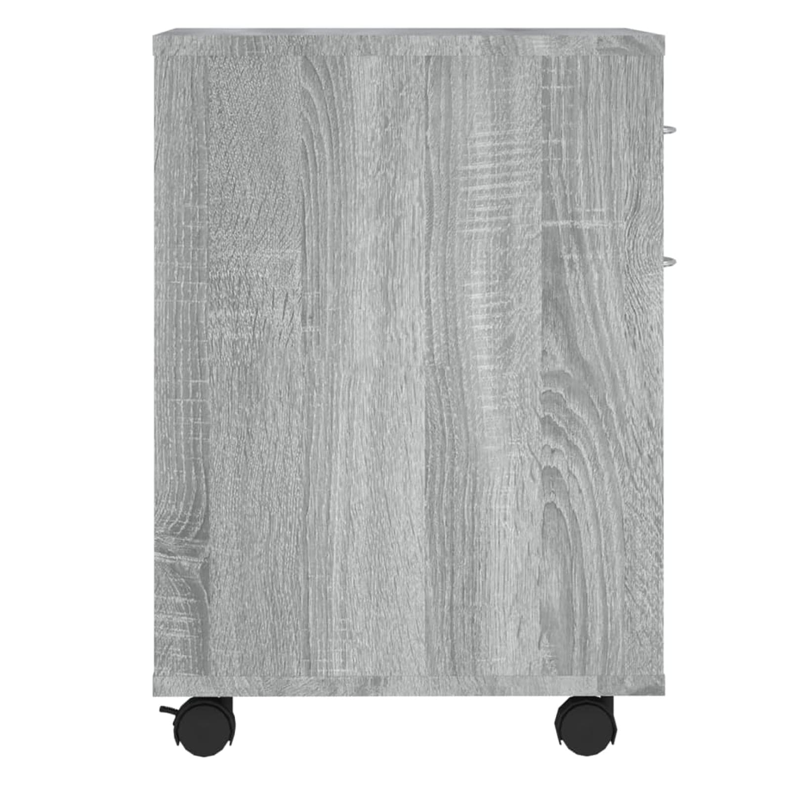 Armadietto con Ruote Grigio Sonoma 45x38x54cm Legno Multistrato,Carrello Porta Stampante,Mobiletto con Ruote,Supporto per Stampante in Legno,Classificatore per Documenti per Studio,Ufficio