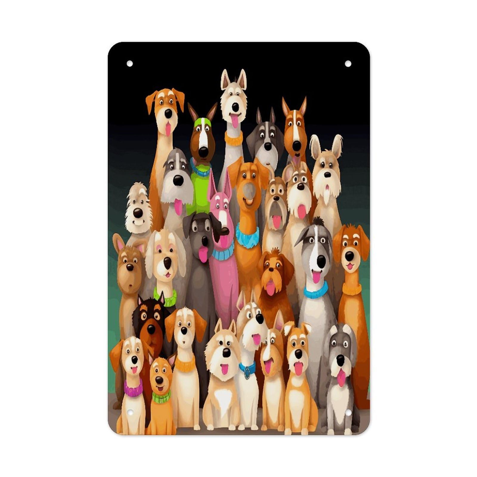 Dogs Metal Tin Sign Funny Vintage Metal Signs Metal Art Poster Man Cave Decor Retro Tin Sign for Home Office Kitchen Bar Cafe Garden Wall Decor 11.8 X 7.9 Inch