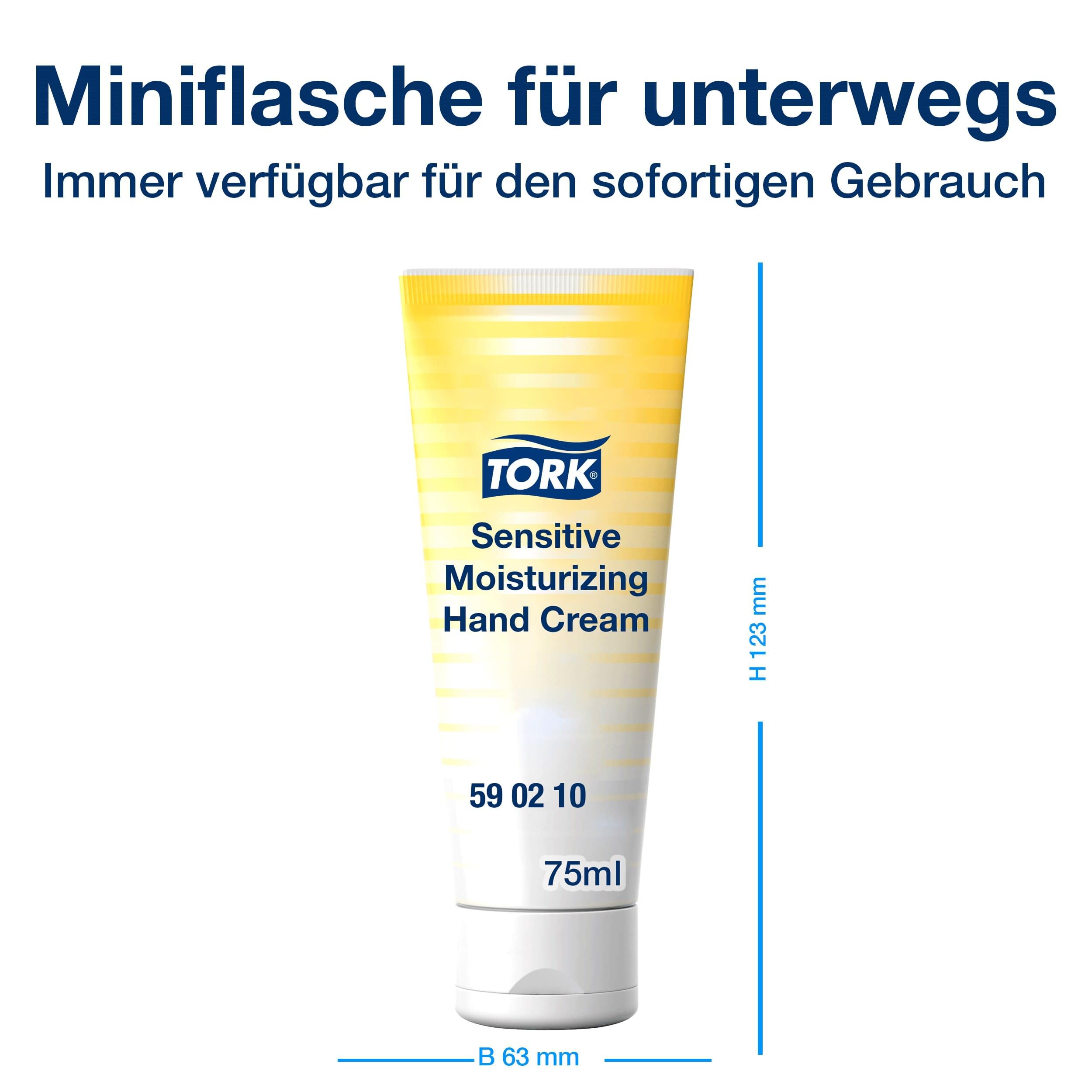 Tork Crema de manos hidratante para pieles sensibles, sin perfume, 10 × 75 ml, 590210