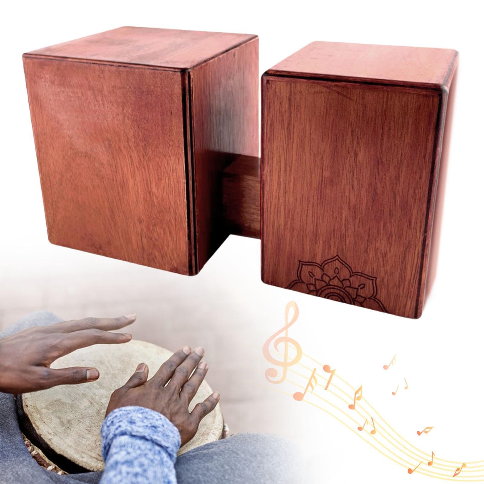 Baoblaze Tambor Bongo de Madera, Tambor de Mano, Instrumento Musical para Principiantes Y Profesionales, Caja de Tambores