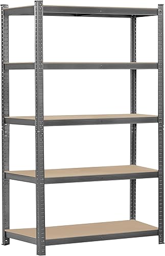 Topeakmart Unidad de Estantería de Almacenamiento para Garaje de 5 Niveles Estantes de Metal Ajustables Estantes de Utilidad Resistentes Estantes de