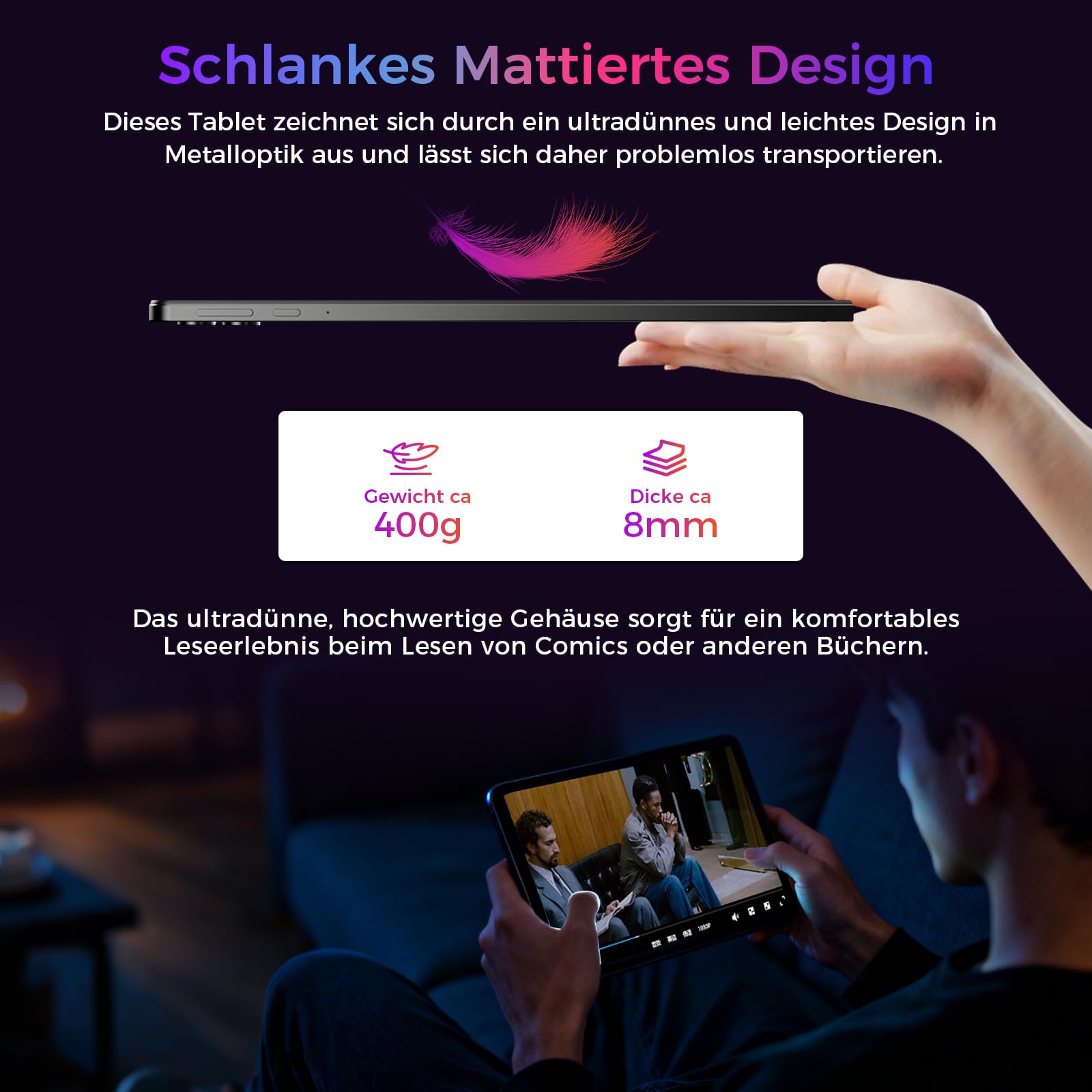 2026 Neuestes Tablet 10.1 Zoll Android 16 mit Gemini AI, 16GB RAM + 64GB ROM, GMS Widevine L1, WiFi 6 & BT 5.3, 6000mAh Dünn und leicht Tablet mit Gesichtserkennung