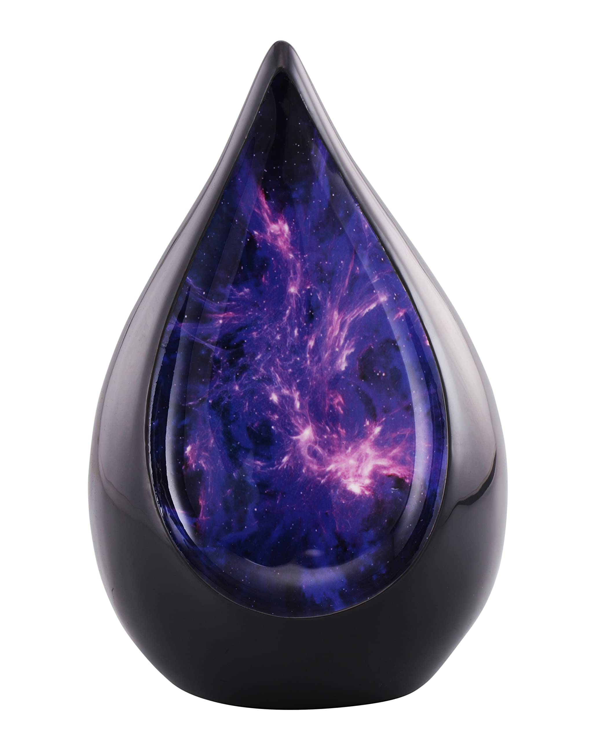 Urns of Dignity Everlasting Teardrop Cremation URNS,URN for Human Ashes, Adult URN for Funeral, Burial, Columbarium or Home, Cremation Urns for Human Ashes Adult (Black Purple Galaxy, Adult)