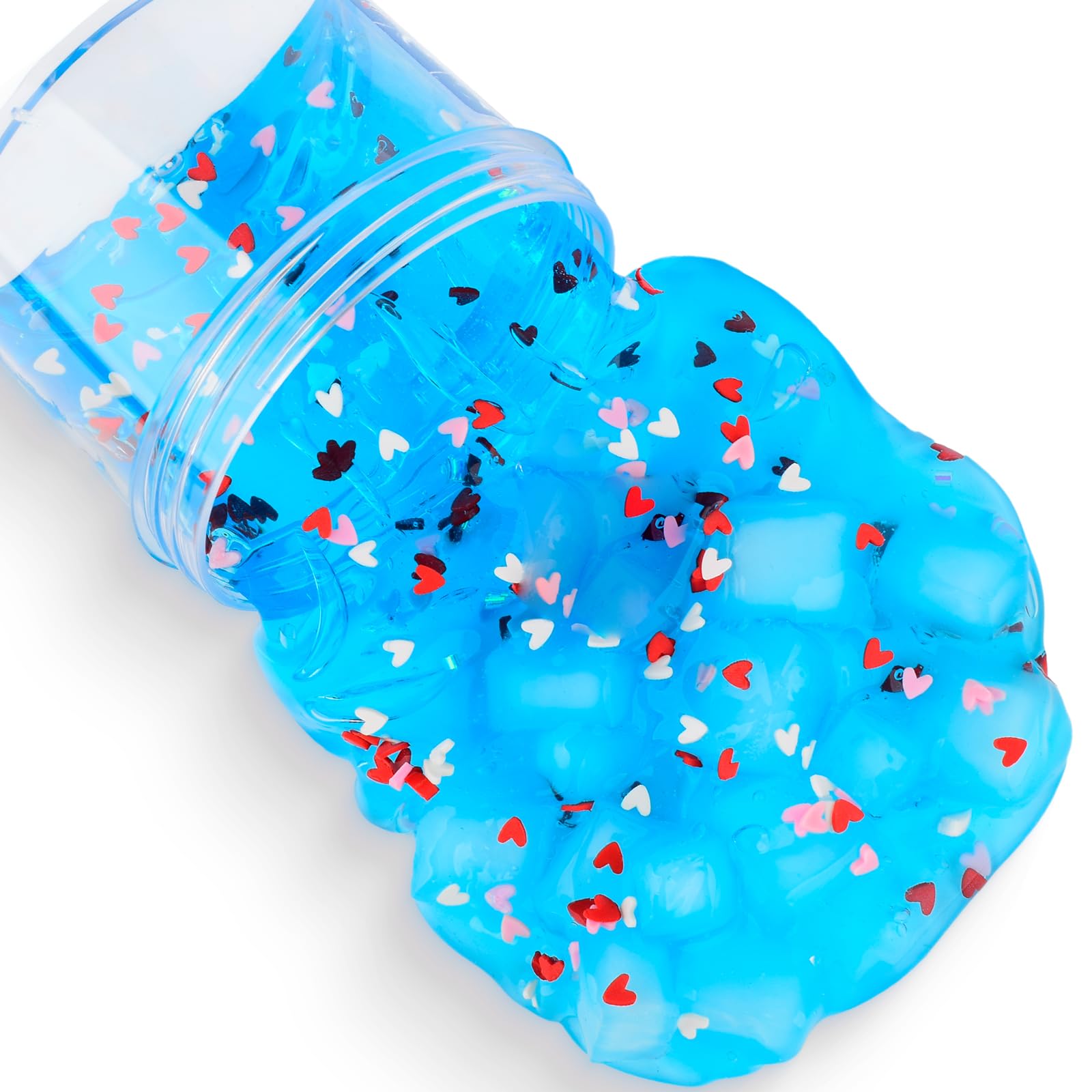 Amazon | ブルークリアスライム ゼリーキューブ付き ピンクレッド