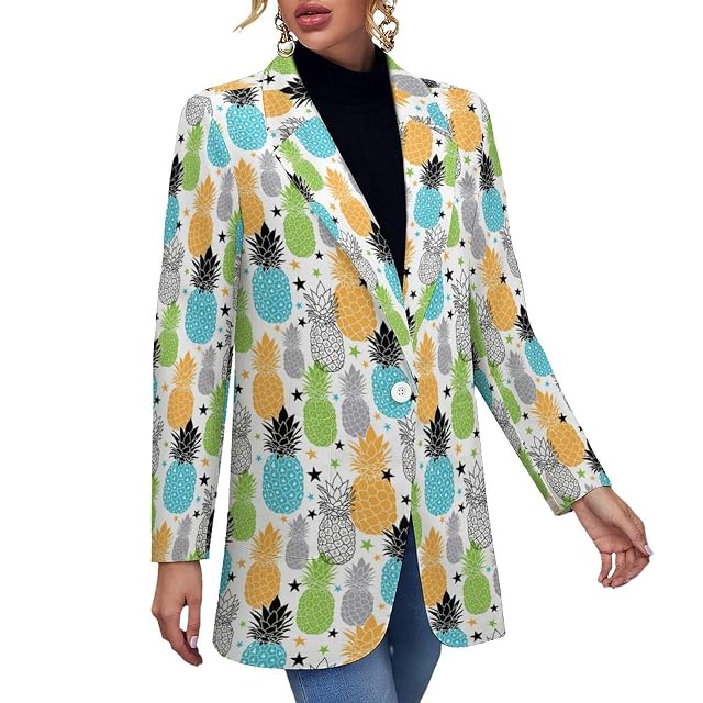 Womens Blazer Casual Long Sleeve Suit Office Work Blazer Business Outfits Button Jacket Work Suits