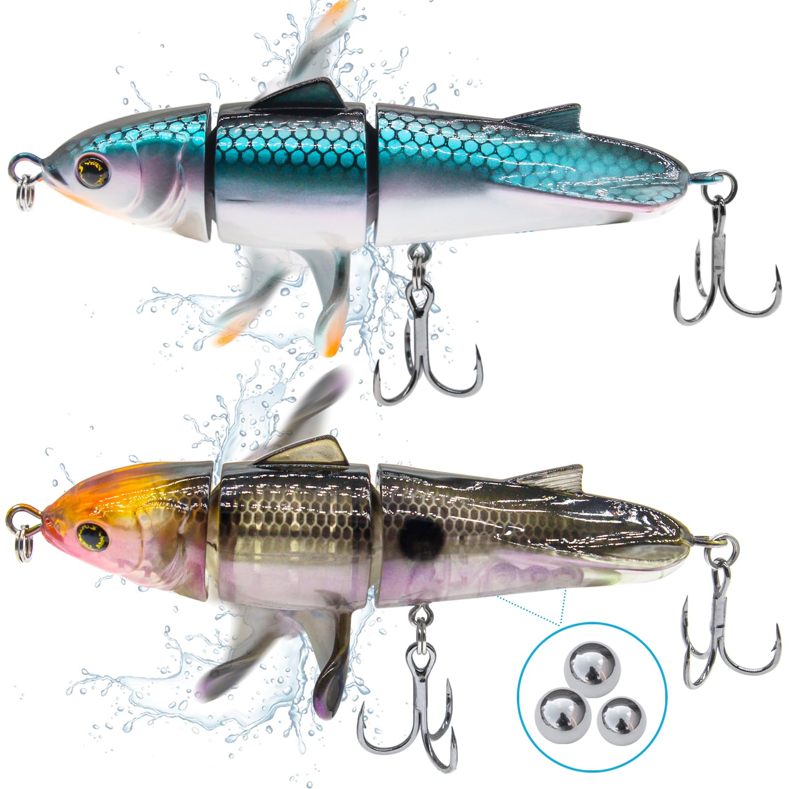 Amazon.co.jp: Gefischtter 2ピース トップウォーター 釣りルアー プ