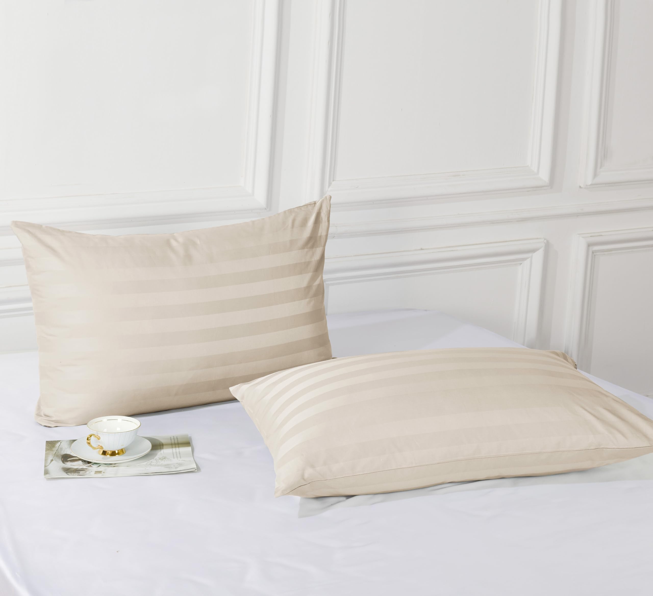 Set Di 4 Federe Copricuscino In 100% Cotone Egiziano, 400 Fili