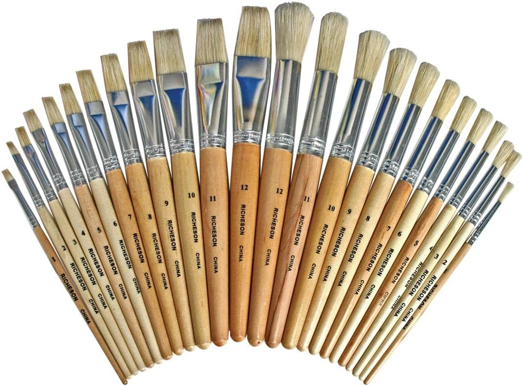 Jack Richeson Set of 24 White Bristle Brushes