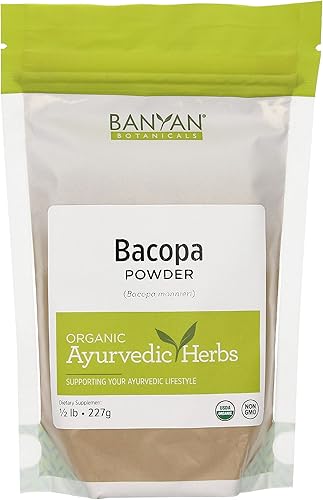 Banyan Botanicals Bacopa Powder 12 Libra - USDA Organic - Bacopa monniera - Hierba ayurvédica para la memoria y el enfoque