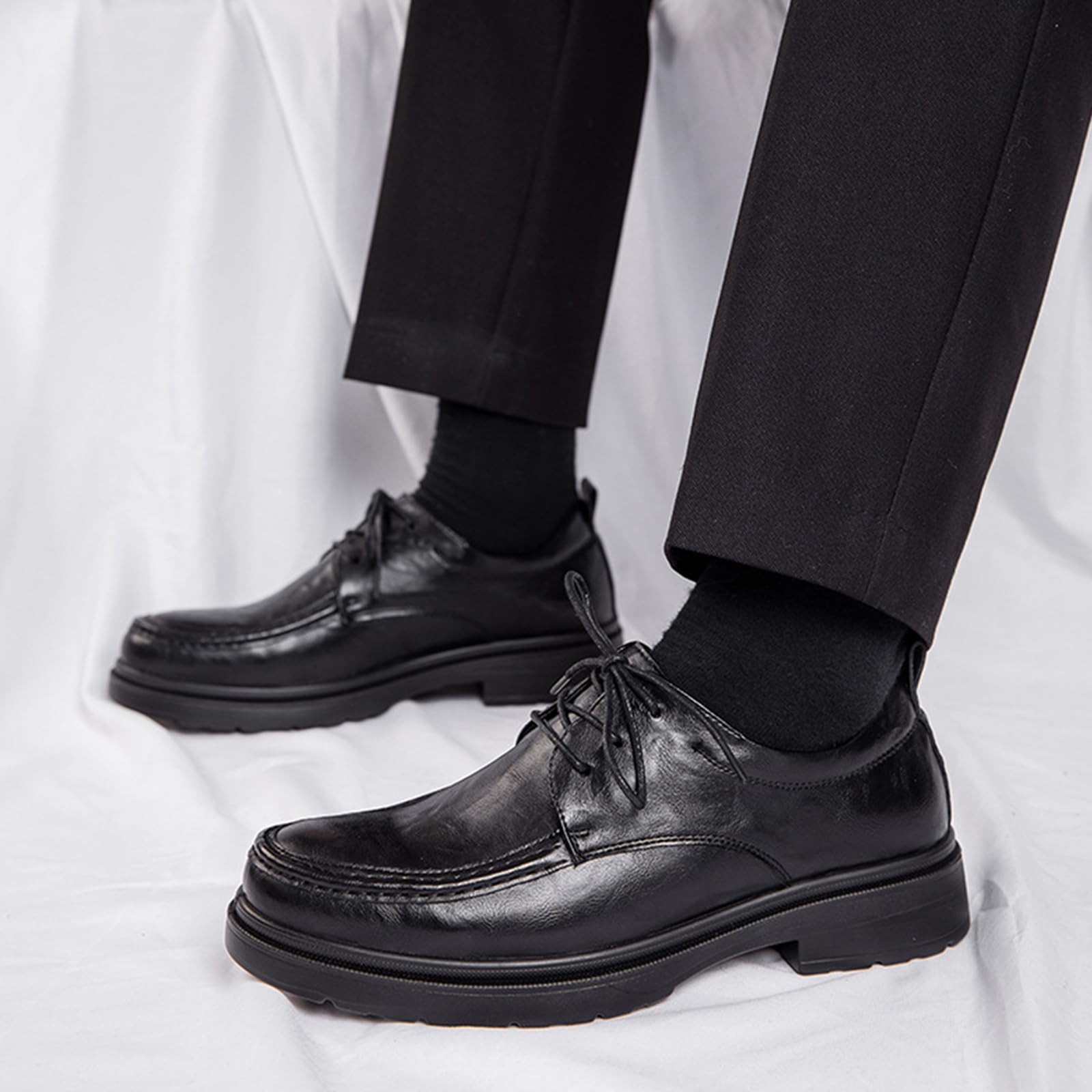 Scarpe Oxford da Uomo Scarpe Eleganti | con Lacci, Punta Tonda, Antiscivolo, Sposa, Formali, affari, Commerciale, ufficio