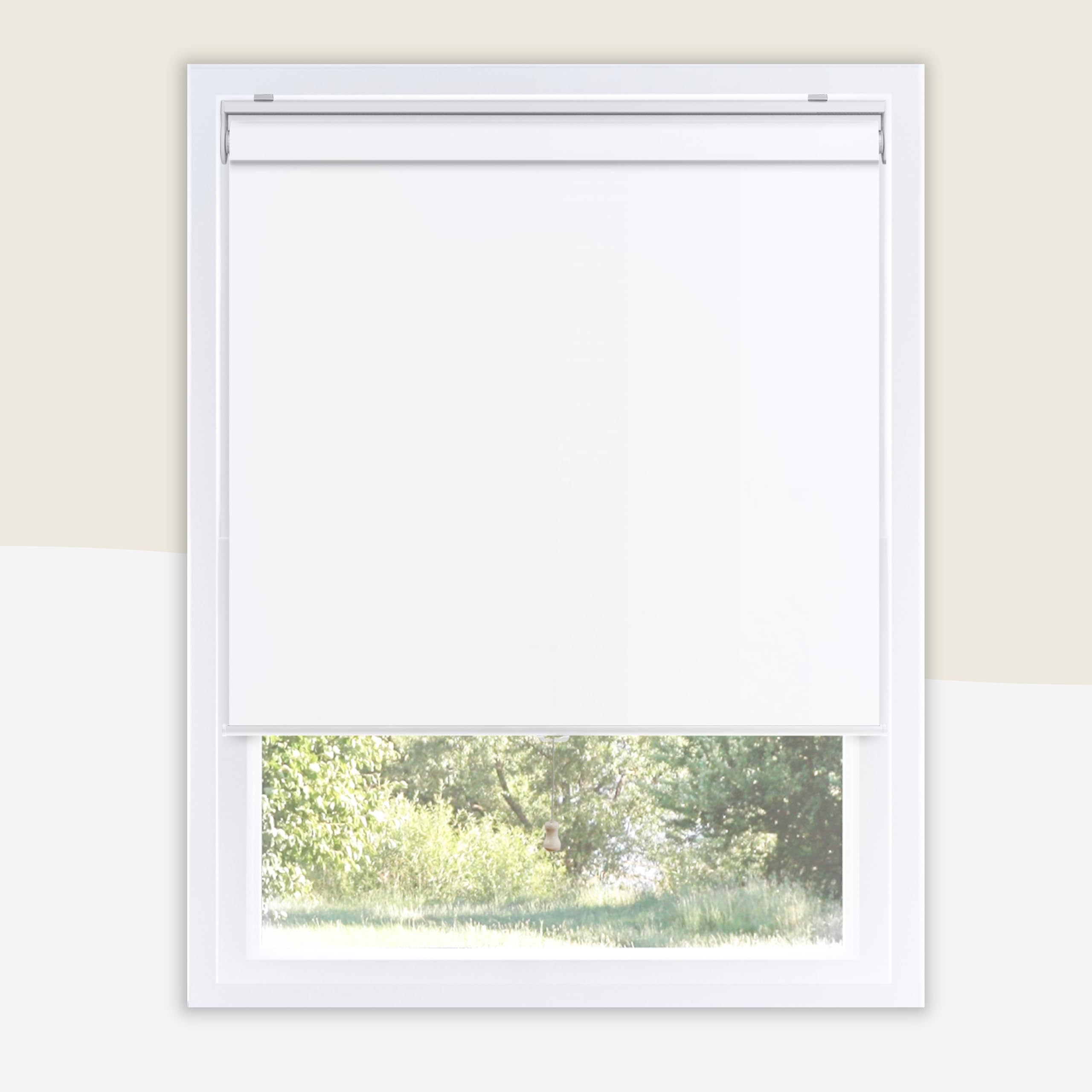 CHICOLOGY Roller Shades - Cordless Window Blinds, Blackout Byssus White, 34"W x 72"H