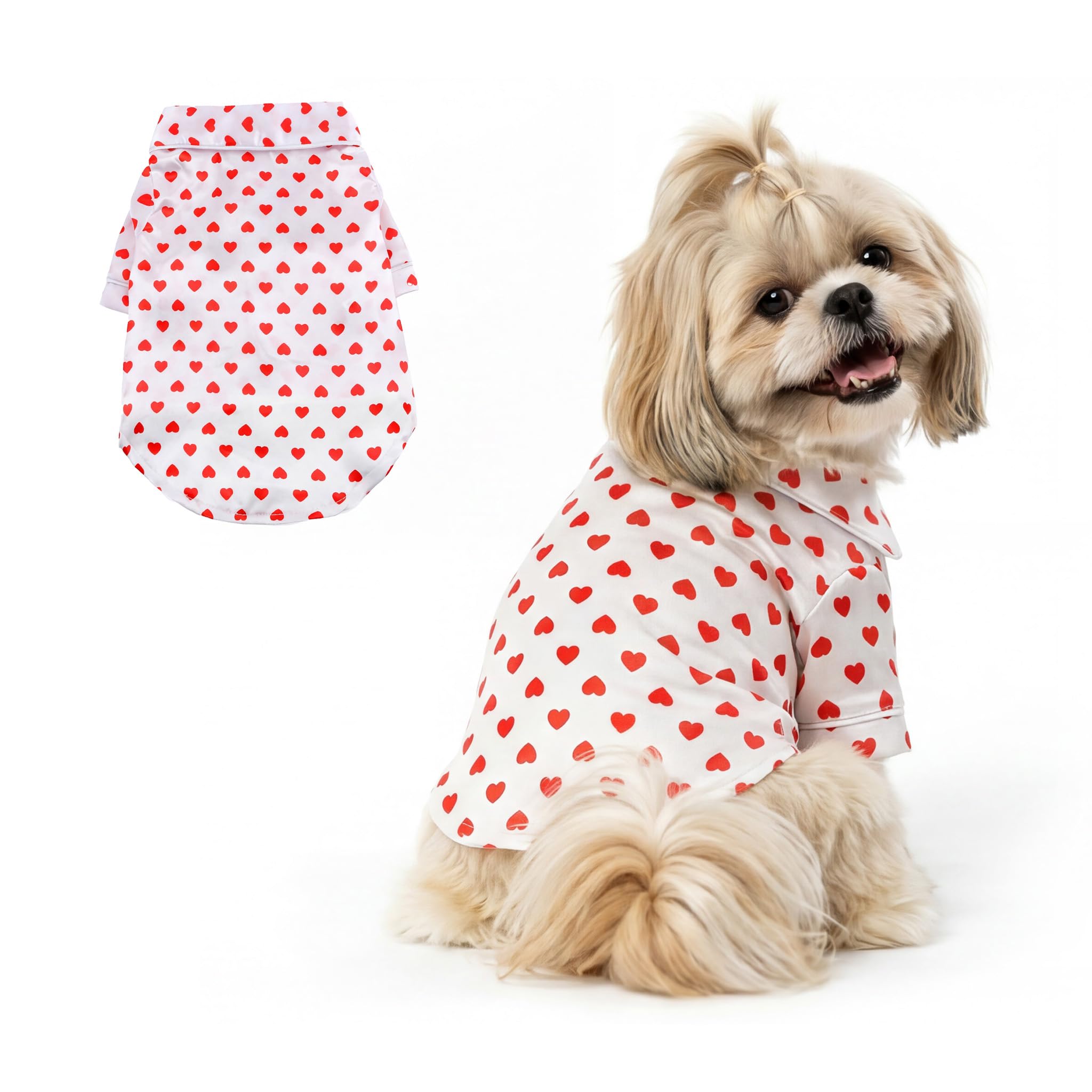 Ranphy Collared Dog Pyjamas for Small/Medium Dogs and Cats, White, XXL