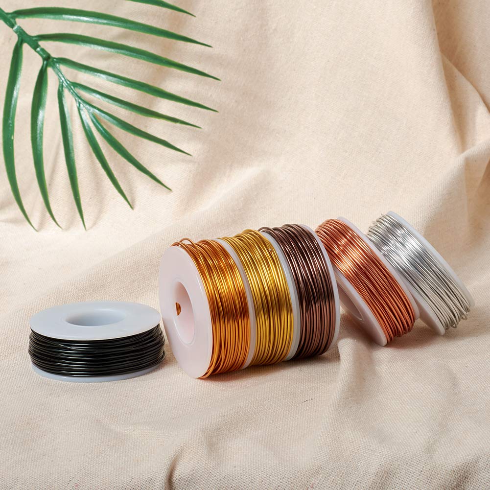 BENECREAT 6 Rotoli 138m 1mm Filo di Alluminio 6 Colori Metallici Misti Filo per Gioielli Filo Metallico per Fabbricazione Artigianale Filo Artigianale in Alluminio 23m / Rotolo