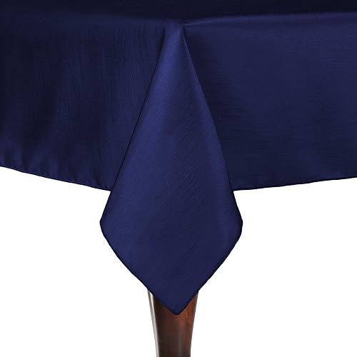 Ultimate Textile Majestic - Mantel cuadrado reversible Shantung Satin (45 x 45 pulgadas), color azul marino