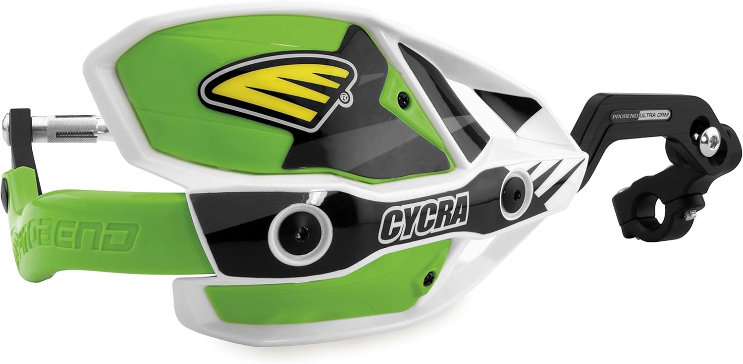 Cycra 1CYC-7407-72X Ultra ProBend CRM Handguards - 7/8in. Clamp - White/Green/Green