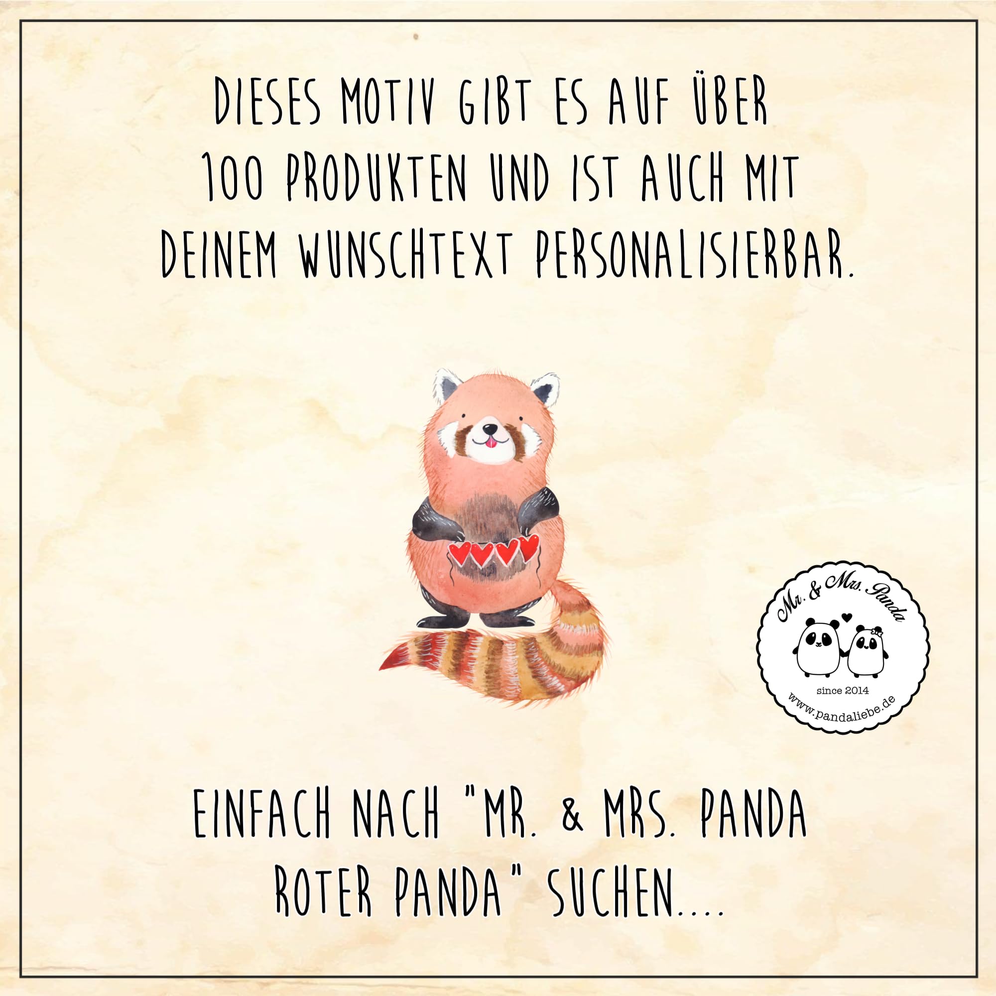 Mr. & Mrs. Panda Brotdose – Roter Panda – Mit Lieblingsmensch-Spruch – Bento Box Für Schule, Büro & Picknick – 185 X 128 X 65 Mm – Aus Stabilem Premium-Kunststoff