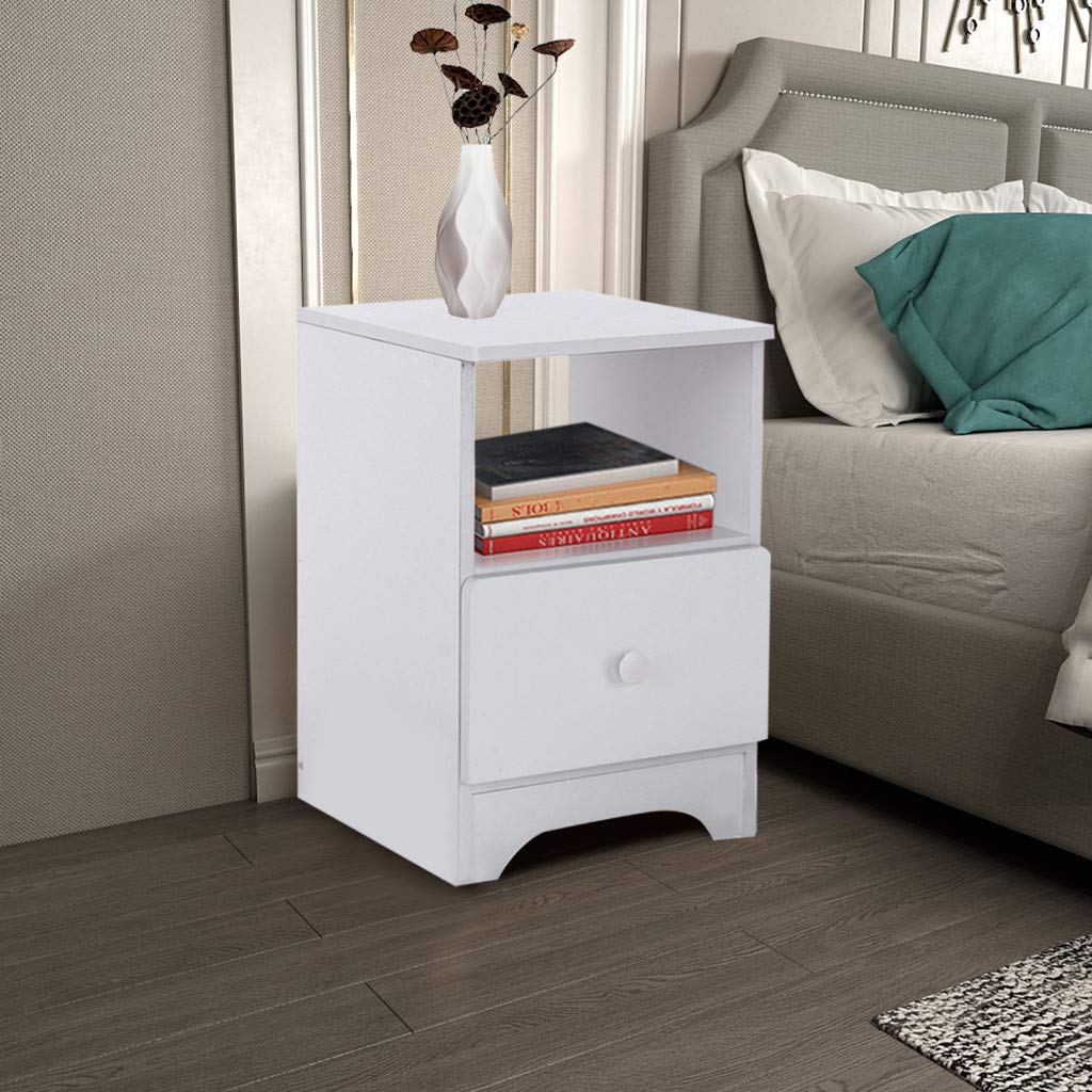 Buy OKBOP White Nightstand Organizer with Drawers, Modern Simple Small
