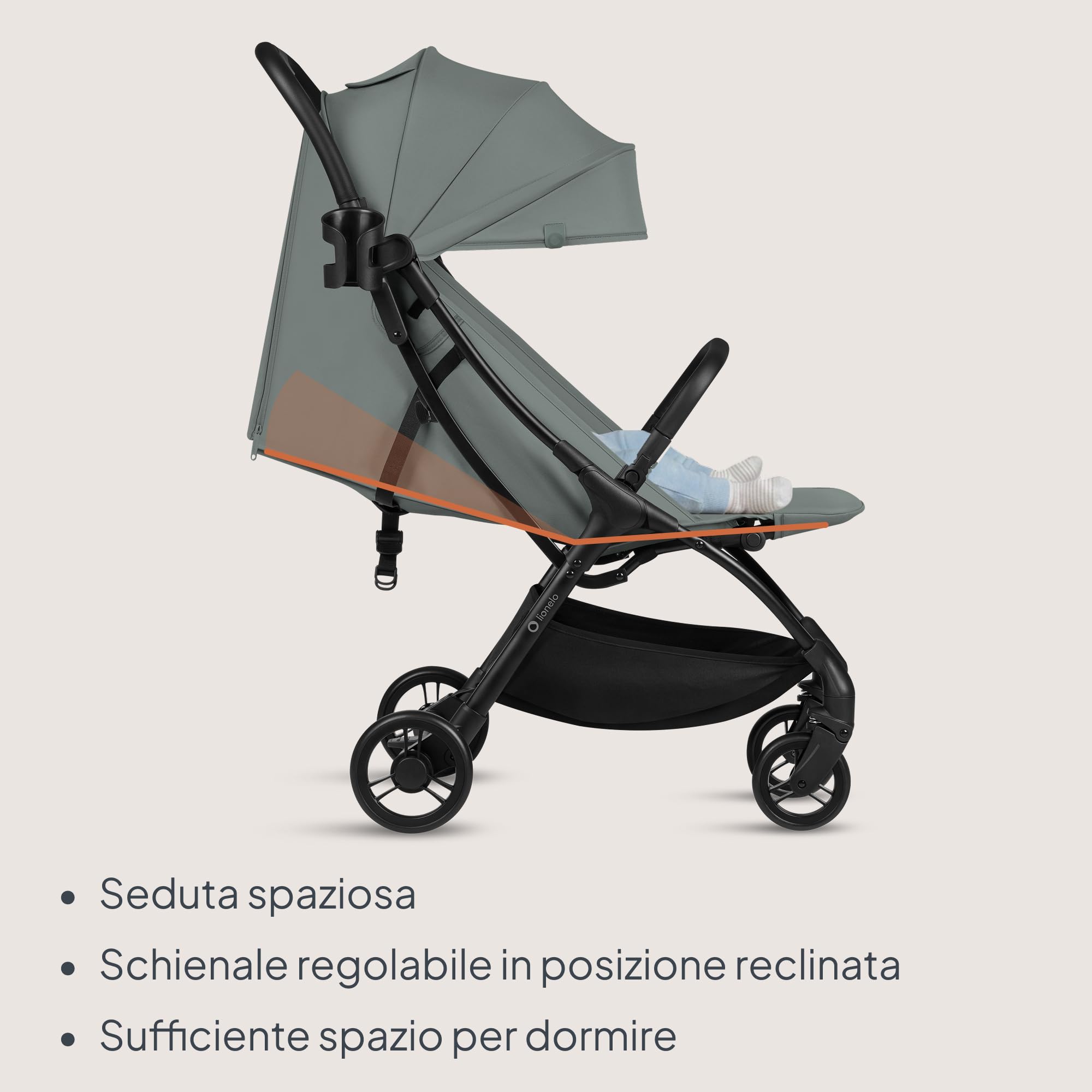 Lionelo AGIA Passeggino Compatto Leggero 22 kg 4 anni Pieghevole