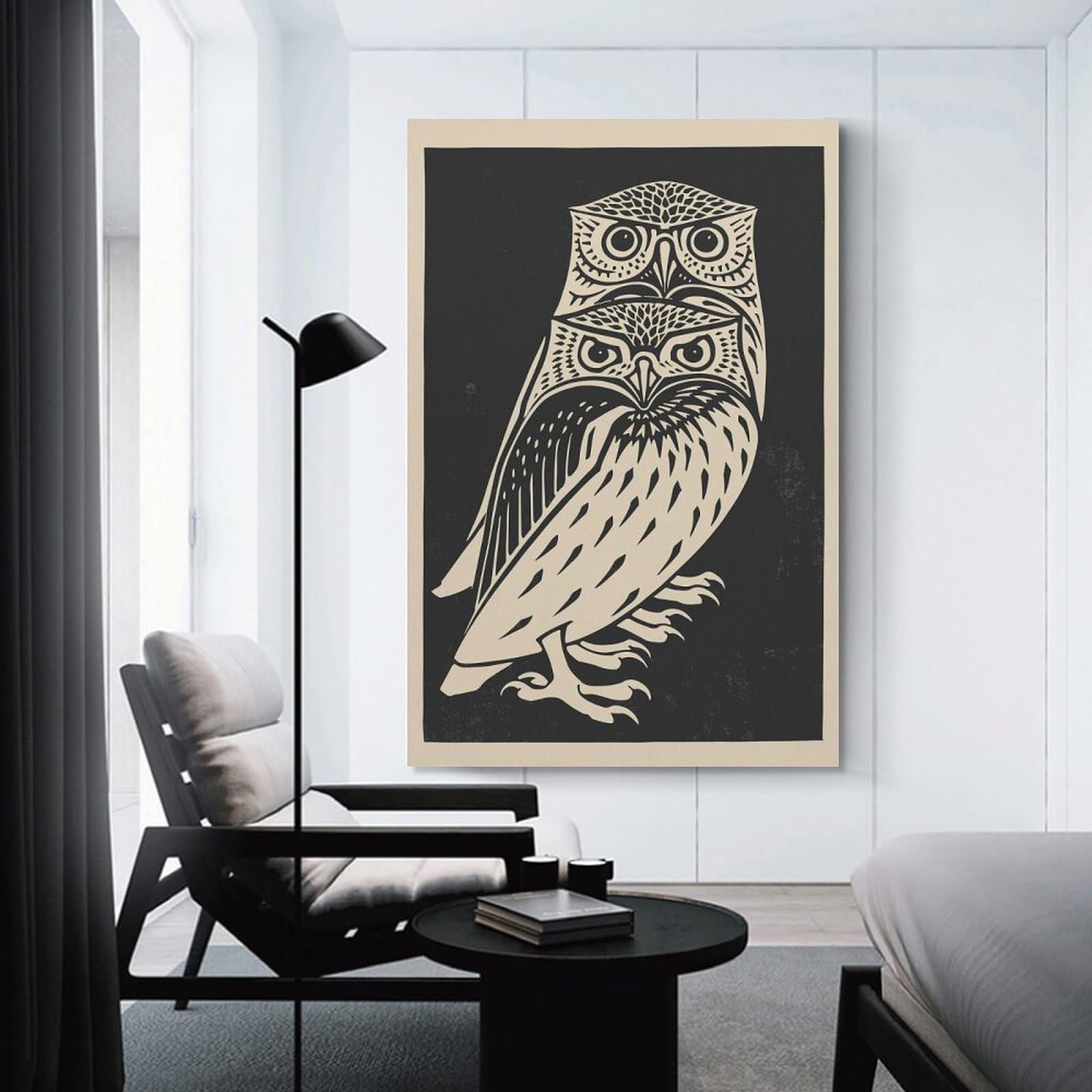 Junmoney Canvas Wall Decor Vintage Owls, 20x30inch(50x75cm), for Flats, Guest Rooms Or Compact Rooms, A Simple Refresh for Blank Walls