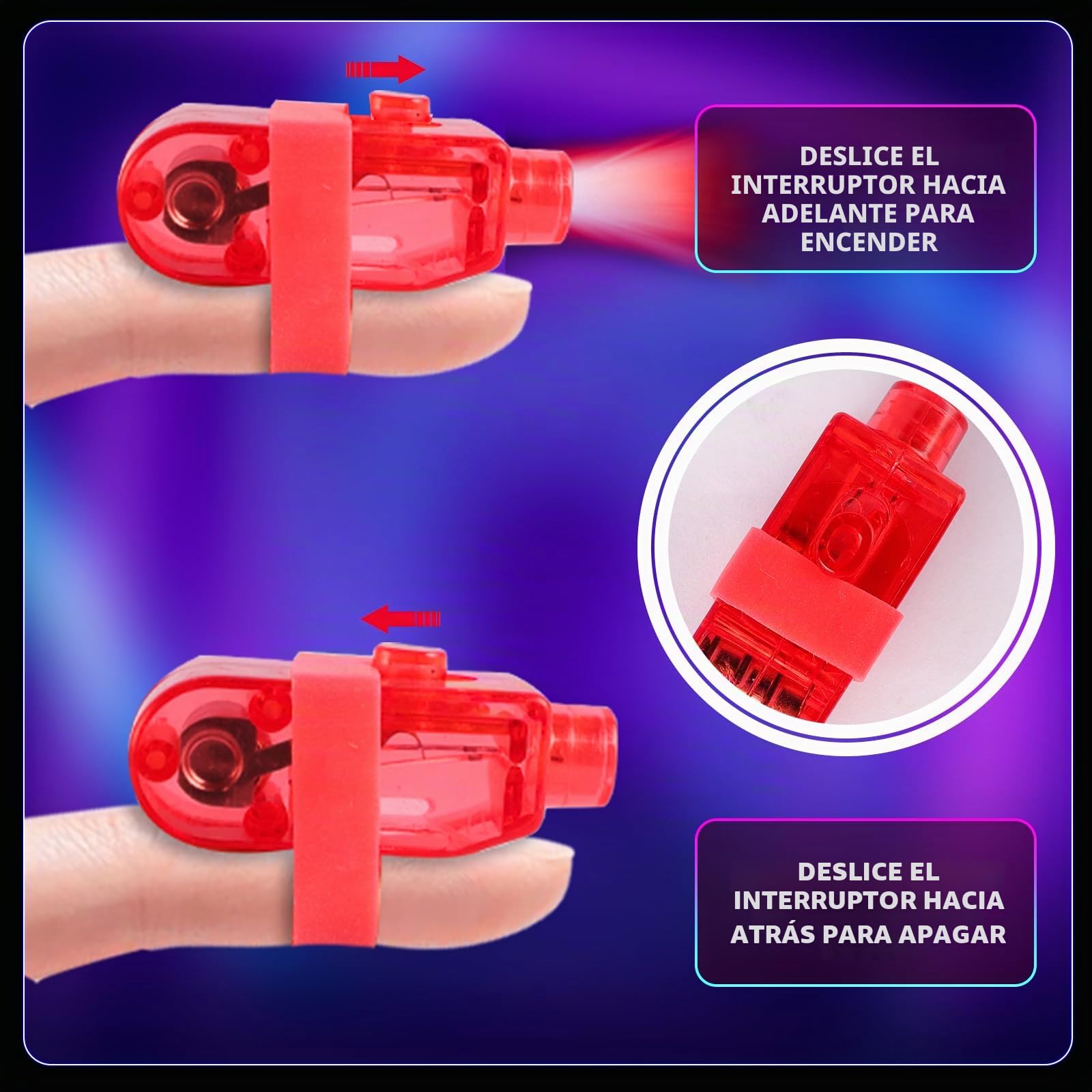 Juego De 40 Luces Led Para Dedos, Luz Led Multicolor, Anillo De Dedo, Linternas Led Para Colocar En Los Dedos, Linterna Para NiñOs, Para Fiestas, Bailes, Discotecas