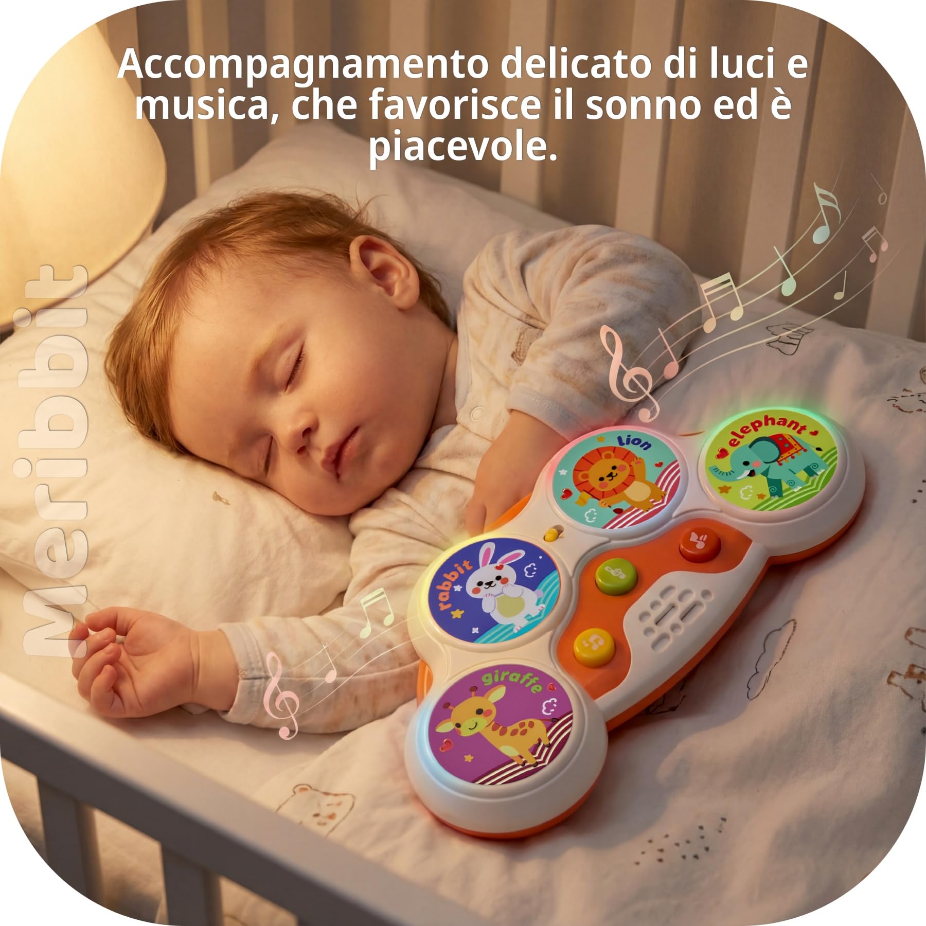 Tamburo Bambino Musicale Interattivo Giochi Bambini 1 Anno con Luci e Suoni Sincronizzati Strumenti Musicali Bambini Design Sicuro Portatile Regalo Educativo