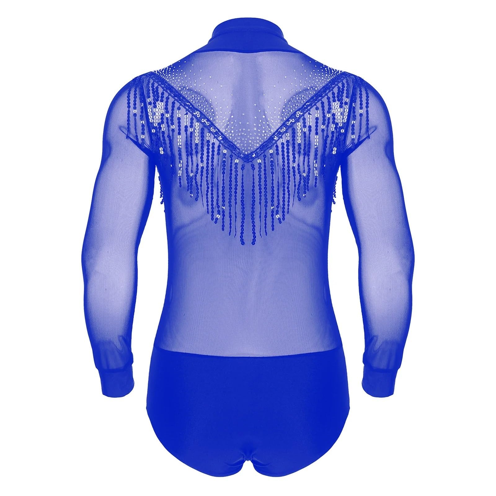 Camicia da Ballo Latino Uomini adulti Salsa Ballo latino Body Camicie Tango Tuta Strass Costume da ballo Per la danza
