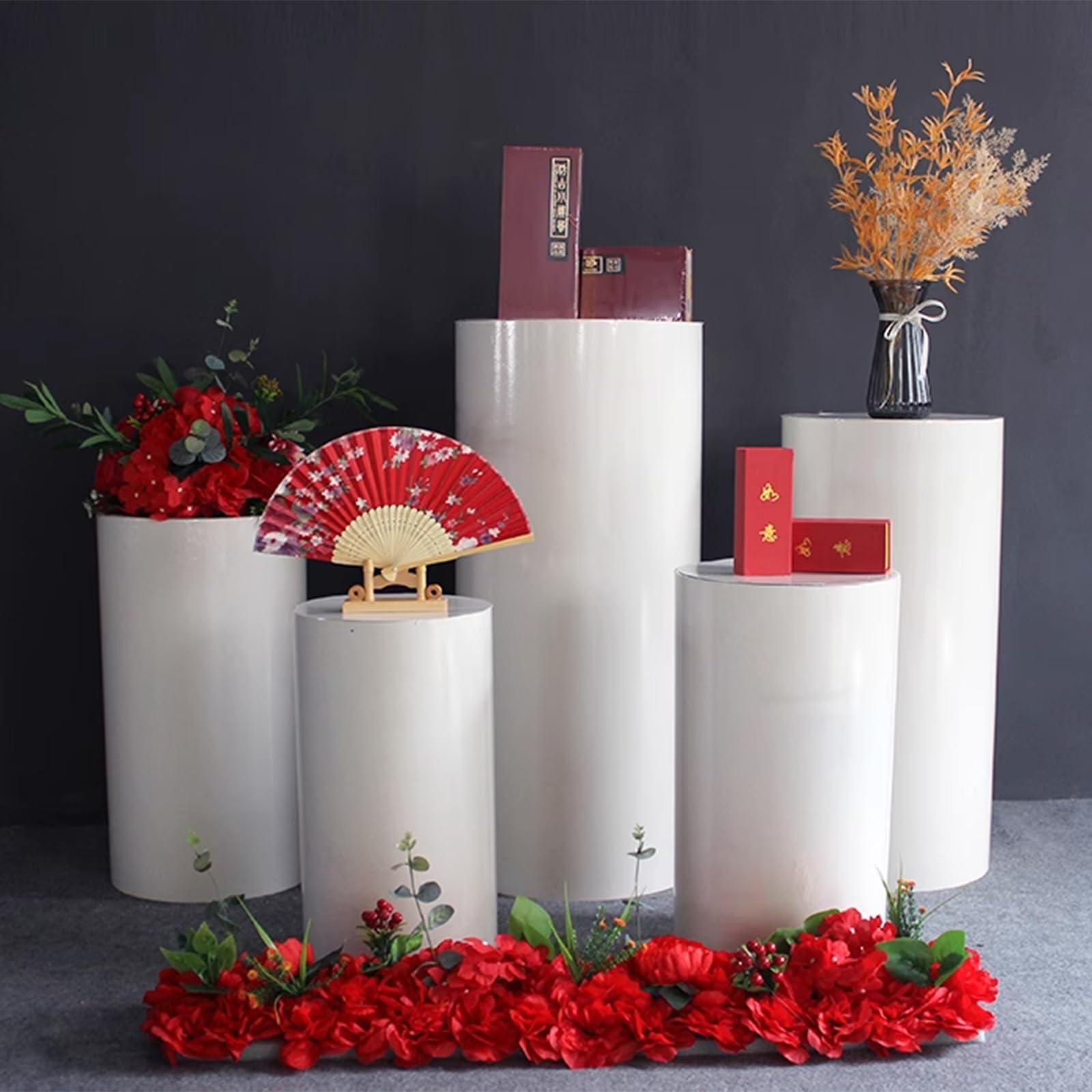 HASMI Cilindros para Decoracion de Fiestas Mesas, Soporte de Pedestal, Exhibición de Pilares de Boda, Mesas de Postres para Baby Shower, Decoración para Eventos de Fiesta de Cumpleaños