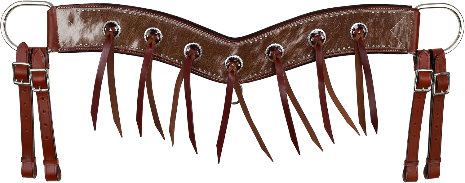 Showman Genuine Hair-on Cowhide Leather Tripping Collar