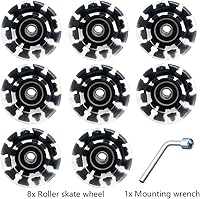 Vista 5 de Nezylaf Paquete de 8 ruedas de patinaje iluminado, ruedas LED de dureza 78A con rodamientos ABEC-9 de primera calidad, accesorios iluminadores