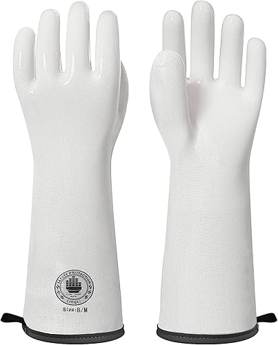 Miniatura 23 de Guantes de horno de silicona, guantes de horno resistentes al calor con dedos, guantes de horno de cocina, guantes de ahumador para hornear, asar a