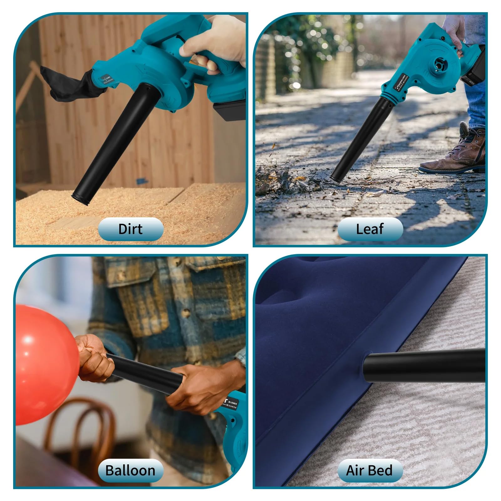 Voltix Soffiatore Aspiratore a Batteria 21V con 2 Batterie e Caricabatteria, Soffiatore Elettrico per Foglie 2 in 1, Potente e Leggero per Giardino, Cortile e Terrazzo