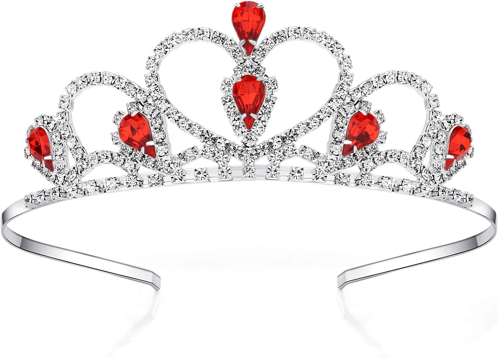 Colorful Gems Silver Rhinestone Tiara for Little Kid Big Kid Prom Birthday Princess Crown