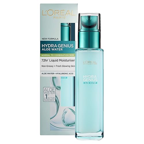 L'Oreal Paris Hydra Genius - Hidratante líquido de aloe con ácido hialurónico para pieles normales a mixtas, 2.4 fl oz