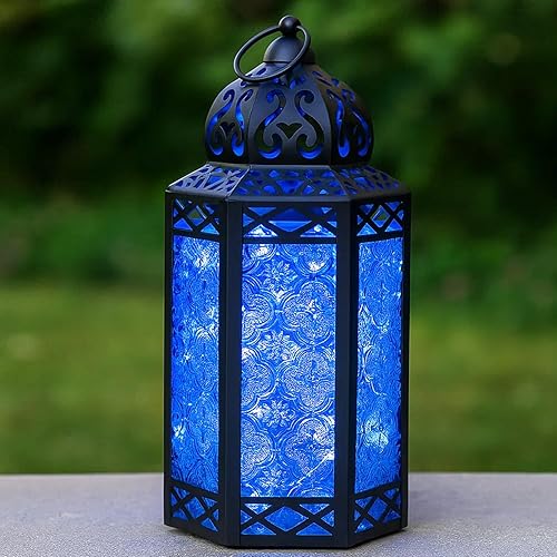 Miniatura 9 de Vela Lanterns Portavelas decorativo, con guirnalda de luces incluida, oro blanco, cristal transparente, grande, juego de 2